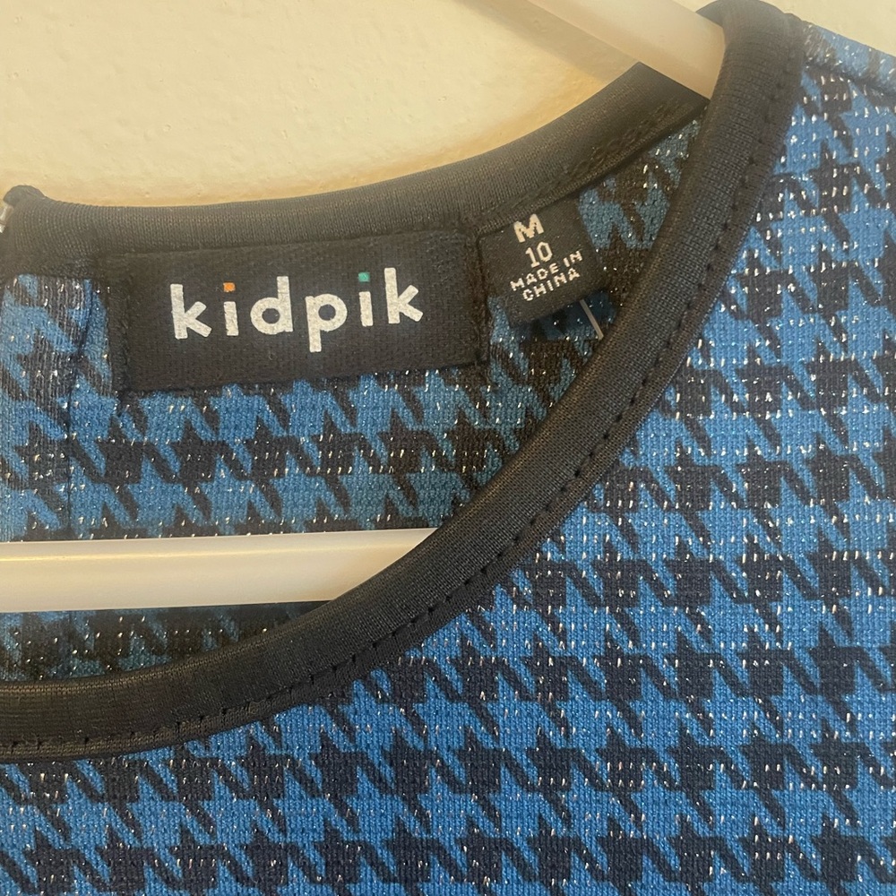Kidpik Blue Houndstooth dress
